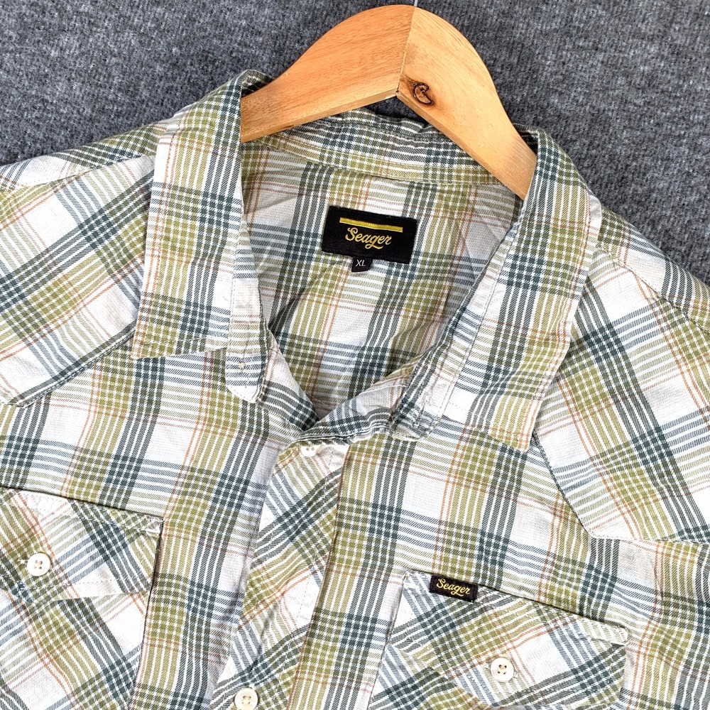 Seager Shirt Men Extra Large Plaid Button Up Ranch Huckberry Western Gaucho